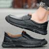 Men's Large Size Pure Handmade Sewing Casual Rubber Leather Shoes Soft Soles Wedding Shoes 38-48