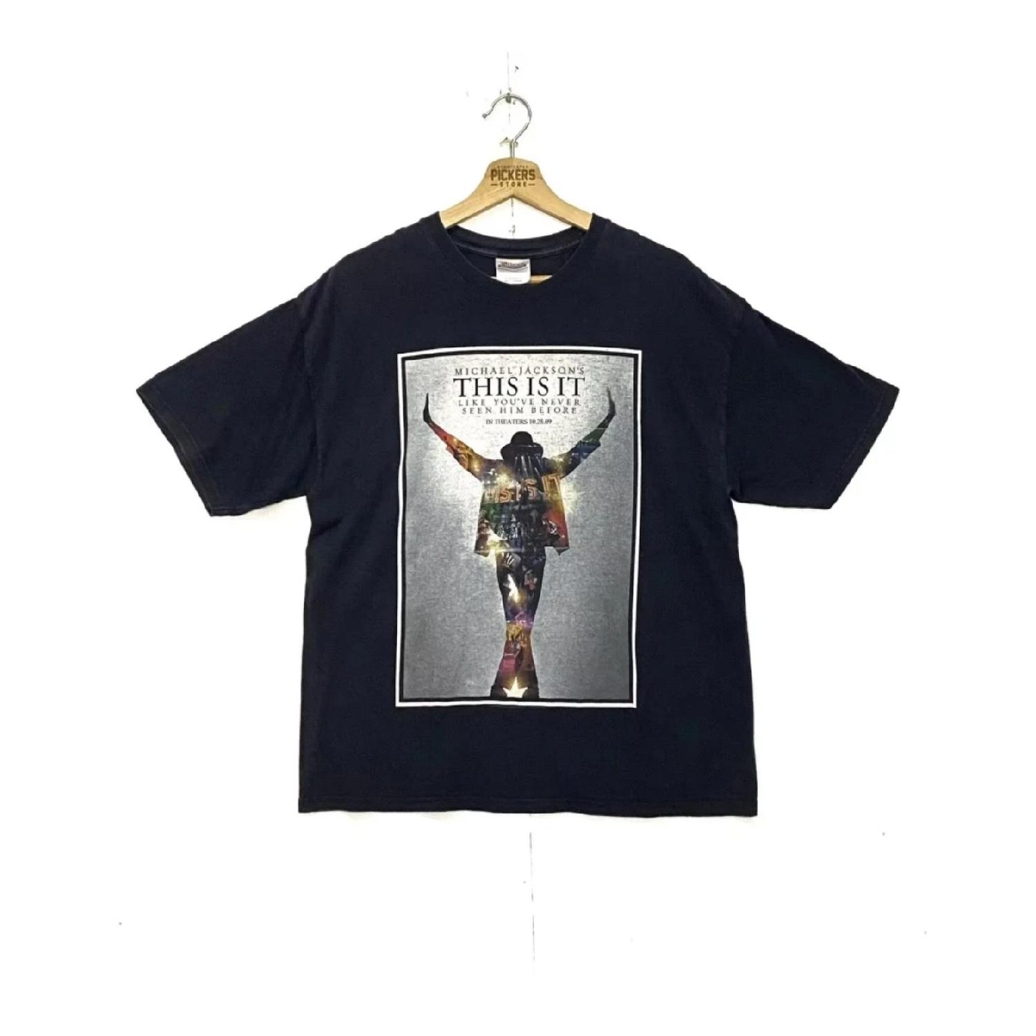 Michael Jackson Michael Jackson American Vintage Trend Oversize Men s women s Tshirts Children s adult Parent child T shirts S чёрный