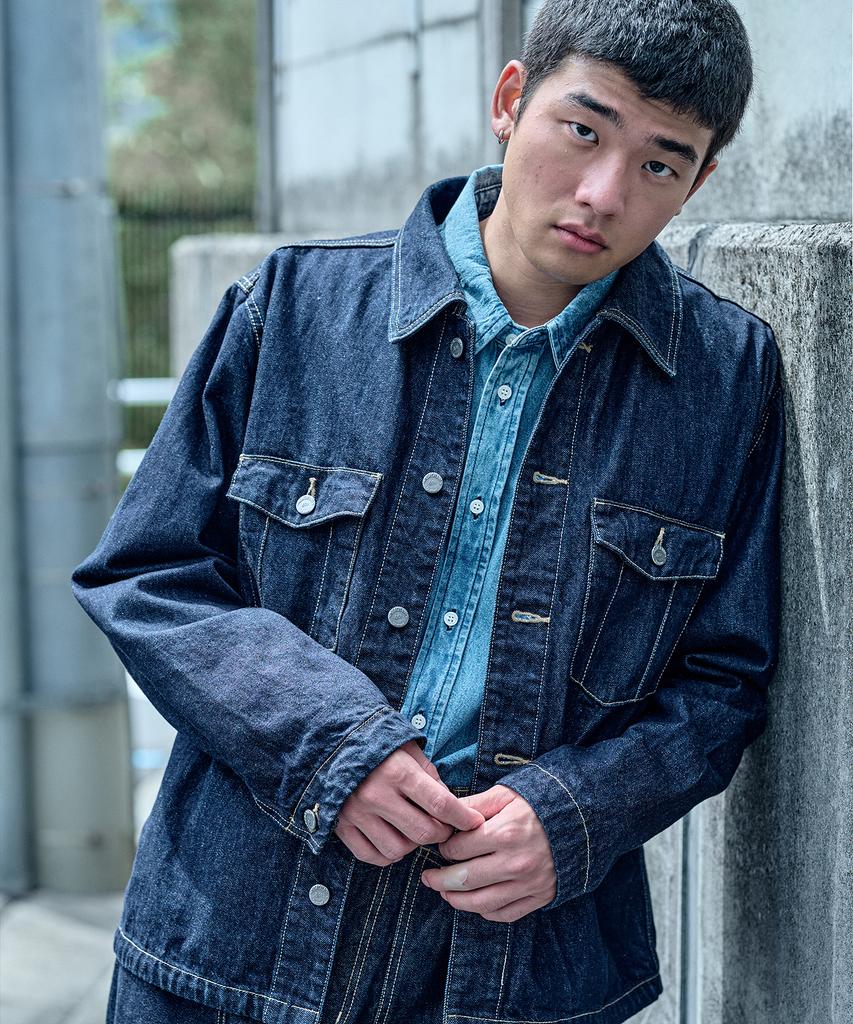 PLAC [Shiota Made] Denim Pocket Shacket Indigo