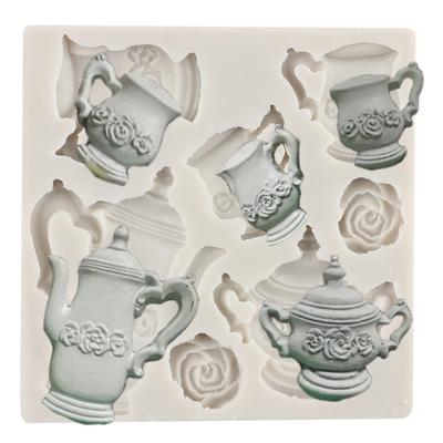 3D Teapot Silicone Moulds Flower Wedding Cake Decorating Tools Fondant Mould DIY Cupcake Baking Clay Candy Chocolate Gumpaste Mould