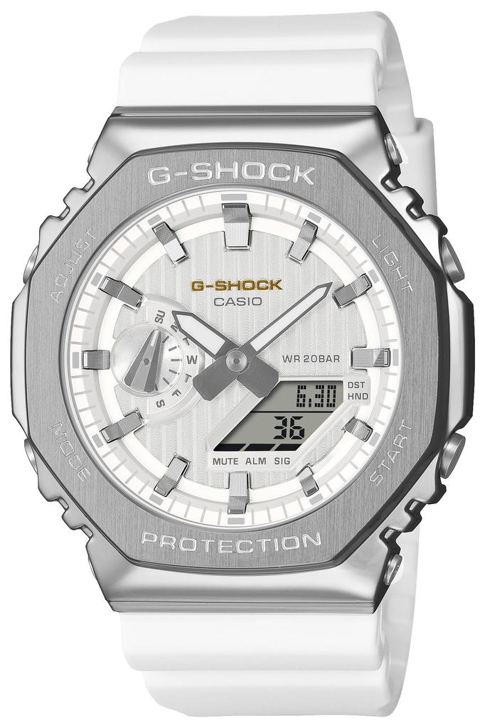 Casio PRECIOUS HEART SELECTION 2025 Metal Made with Environmentally Friendly White G-Shock Men's Watch, Covered, Materials, GM-2110SH-7AJF,