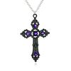 New Gothic Dark Retro Hollowed-out Cross Red Zircon Big Pendant Necklace for Women Men Halloween Party Jewelry Accessories Gifts