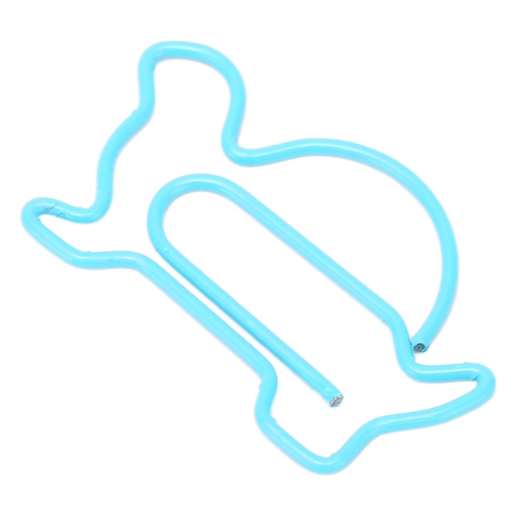 100 ks sponek do papíru Roztomilý tvar zvířátka Jasná barva Protiskluzové kovové sponky do papíru pro domácnost, školu, kancelář Želva