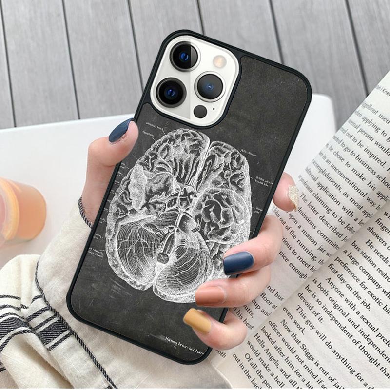Human Organs Brain Phone Case for iPhone 17 Air 16 15 14 12 13 PLUS 11 PRO MAX Cover Fundas Shell