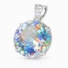 69 Ct+ A++ Natural Round Cut Mystic Topaz 925 Sterling Silver Pendant Certified