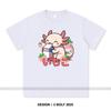 Japanese Kawaii Animal Printed T-Shirt 100% Cotton Oversized Cute Graphic Tees for Men Women Summer Tops Anime Streetwear