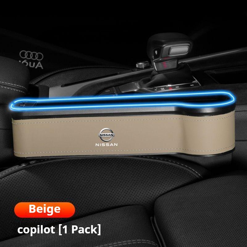 Nissan Nismo Qashqai Juke X-Trail Patrol Note Leaf Altima Maxima Micra DMurano Tiida Rogue Teana Pulsar Car Seat Slot Storage Box