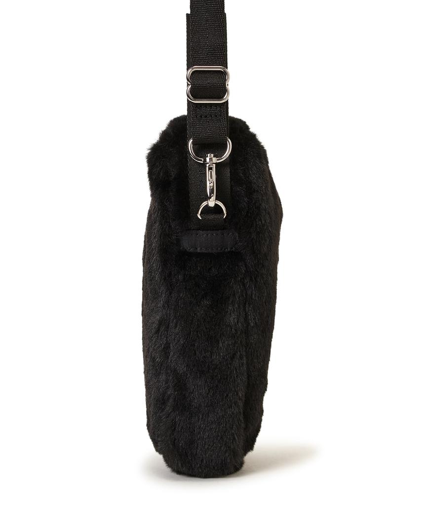 LeSportsac Official FUR MINI PHONE CROSSBODY Shoulder Bag3028 Women's Black Fluffy Fur