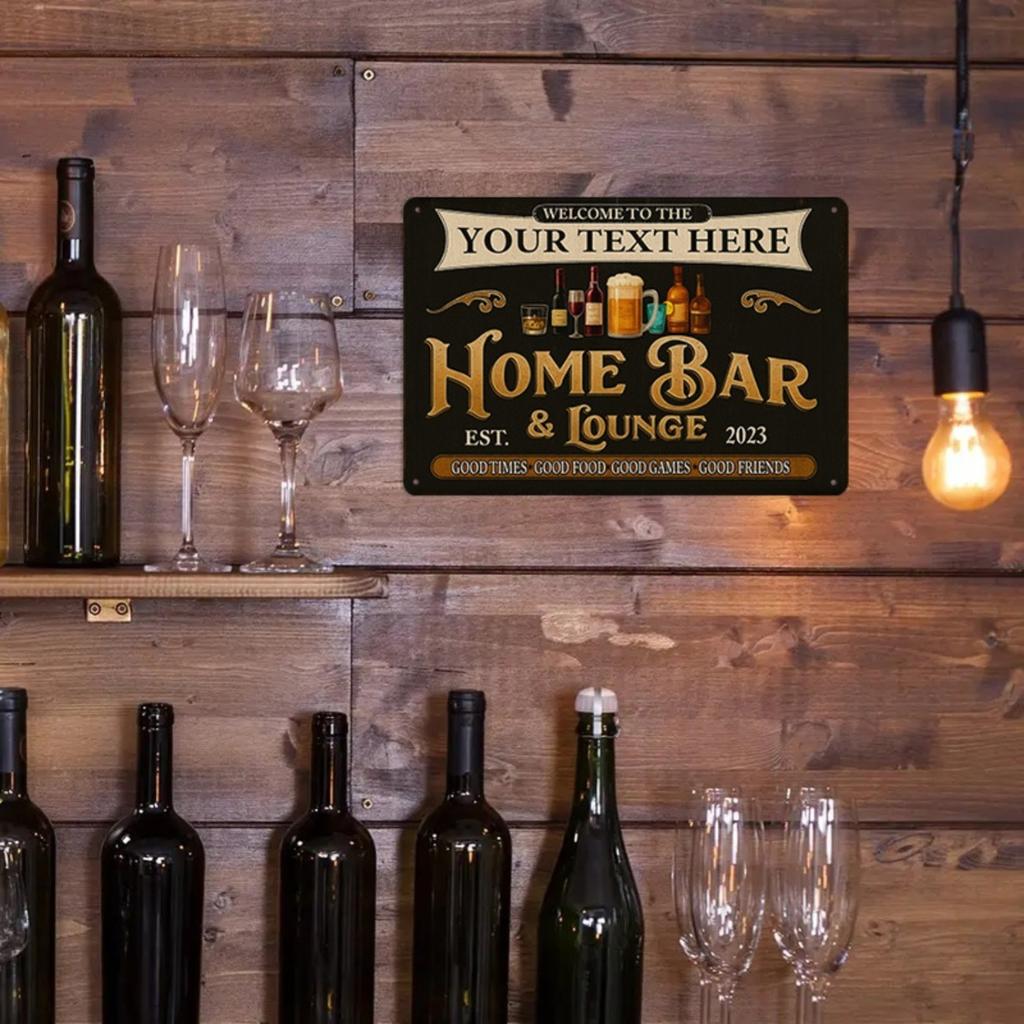 Personalisiertes Vintage-Metallschild Hausbar Wanddekoration
