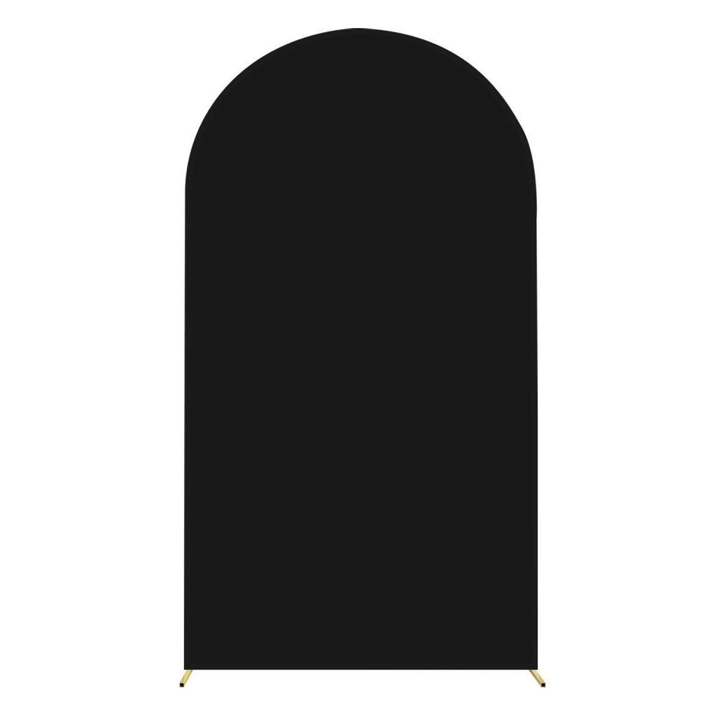 Decor Partidă Fundal Elastic Culoare Solidă în Formă de U - Husă din Material Arcadă Semi-Circulară de Exterior