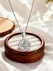 Vegvísir Zircon Octagram Round Pendant for Women Men Stainless Steel Chain Necklaces Couple'S Protective Charm Jewelry