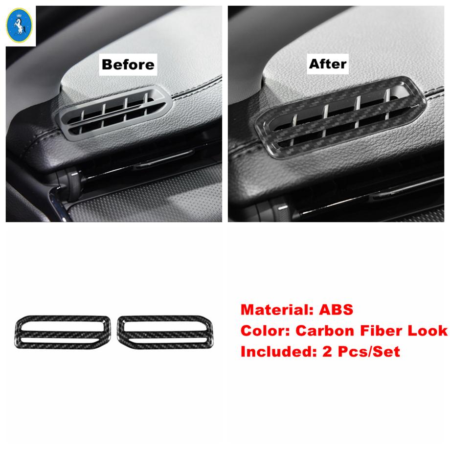 For Jeep Compass - Carbon Fiber Interior Gear Box / Engine Push / Glass Lift Button / Air AC Control Panel Cover Trim