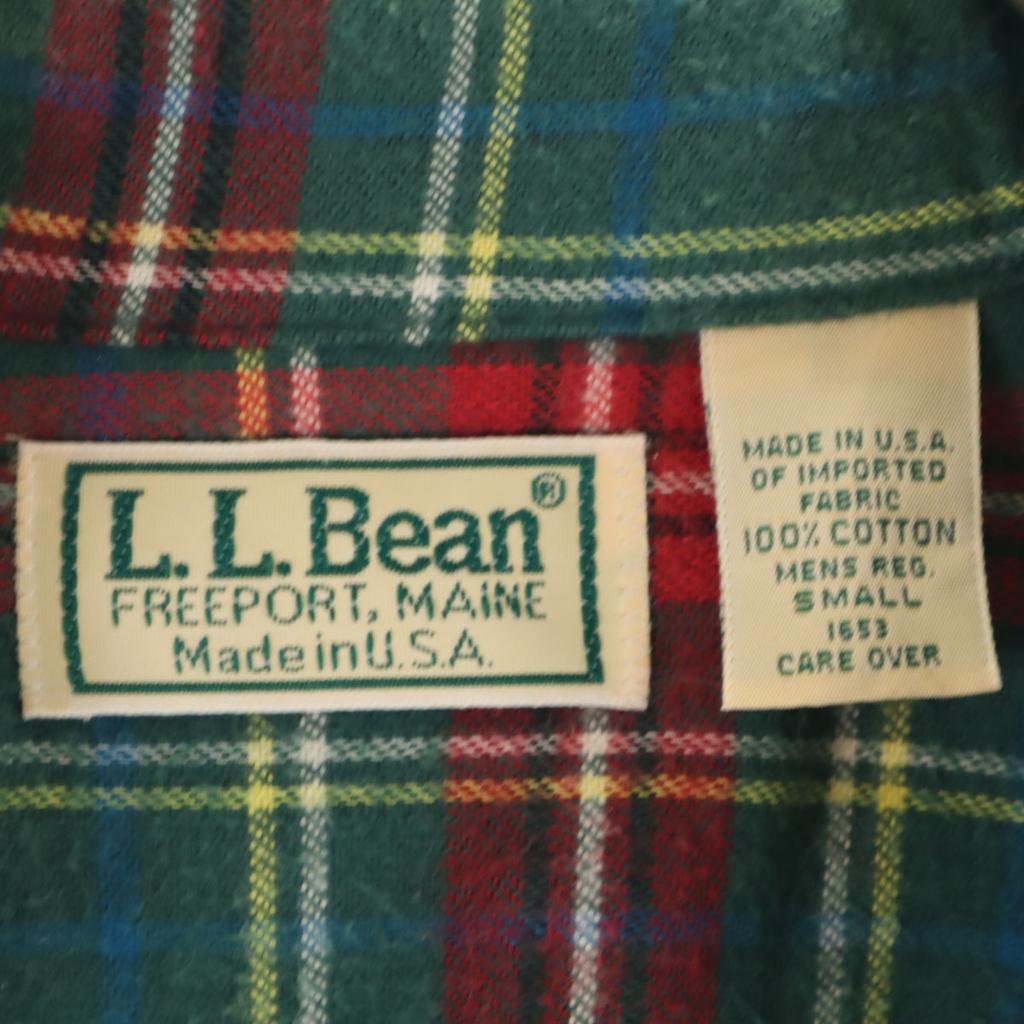L.L.Bean 80s Made in USA Vintage Check Pattern Long sleeve Flannel shirt Men's Used