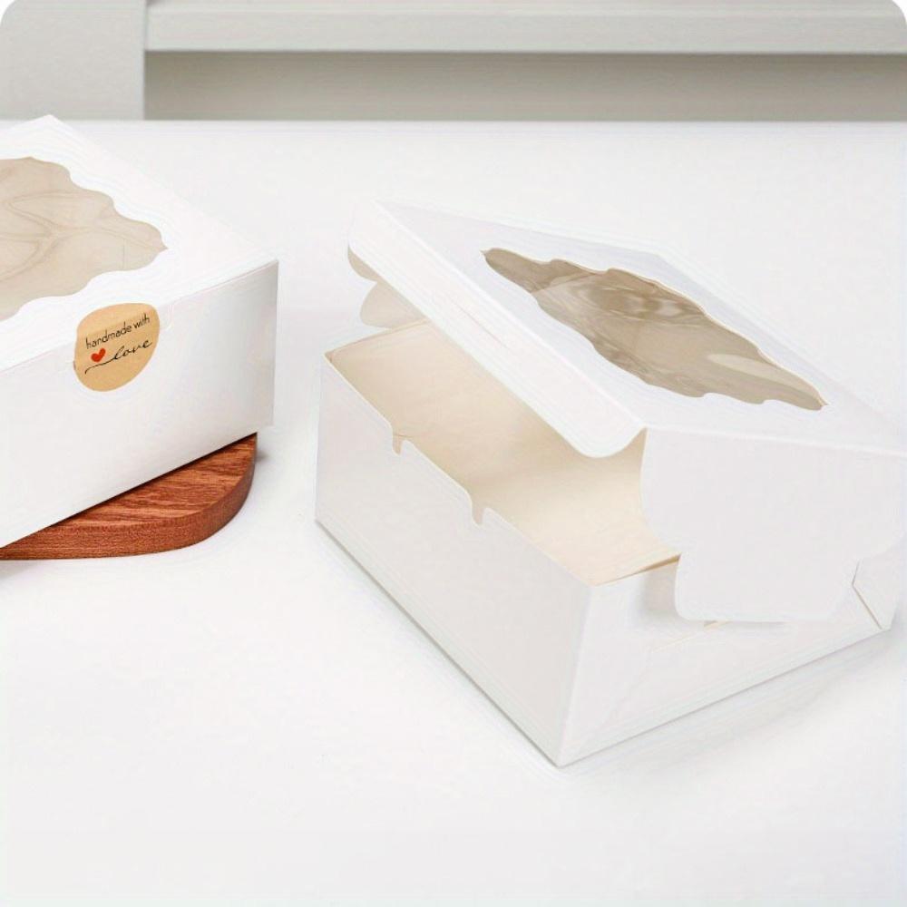 20 Stück Quadratische Geschenk-Displayboxen mit Fenster Kraftpapier Leckerliboxen Verpackungsbox zum Verschenken Schmuck Seife Geschenkverpackungen