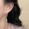 New Chinese Natural Stone Earrings, Handcrafted Colorful Beaded Vintage Drops for Women, Unique Gift for Hanfu Qipao Fashion