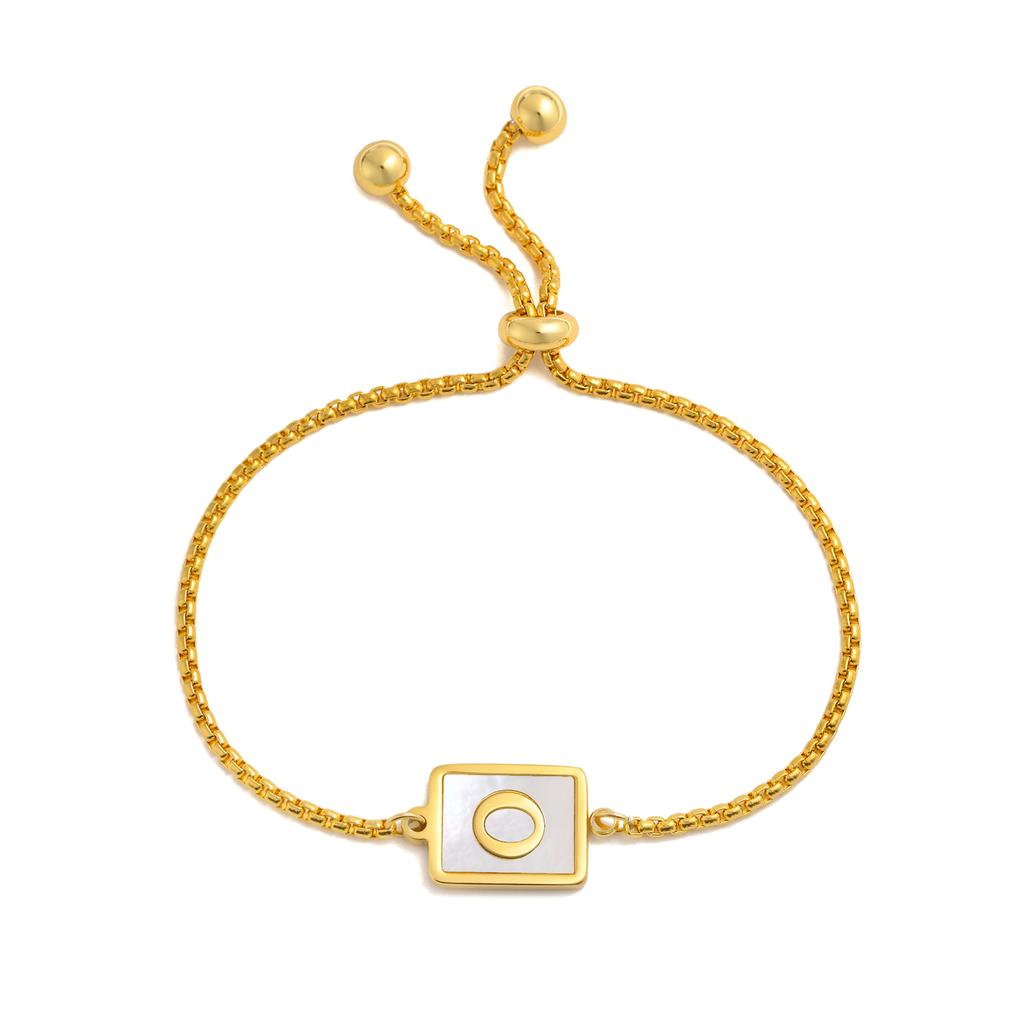 Shell Letter Bracelet,charm Initial Bracelet for Women, Stainless Steel Chain Adjustable Alphabet Jewelry Gifts for Women Girls