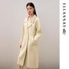 ELLASSAY Women's 2025 Autumn 100% Merino Wool Longline Lapel Coat