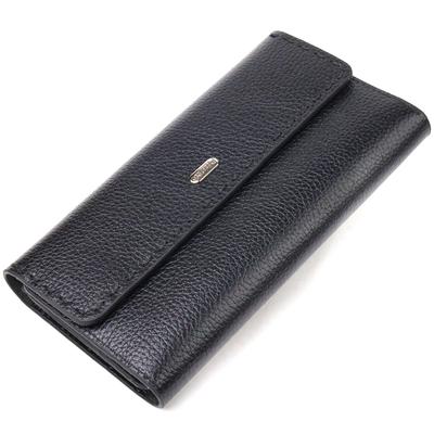 Functional Women's Wallet Made of Genuine Leather CANPELLINI Wallet 21662 Black