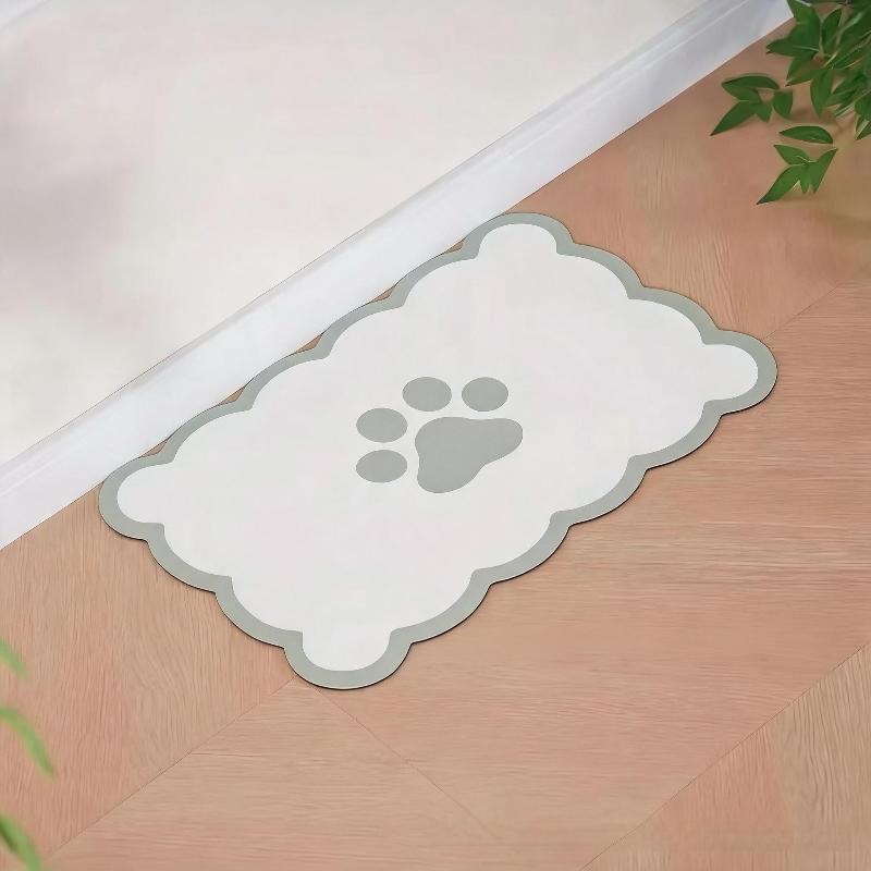 Waterproof Non Slip Pet Feeding Mat Absorbent Wavy Edge Easy Clean Pad for Cats Puppy Pet Feeding Supplies