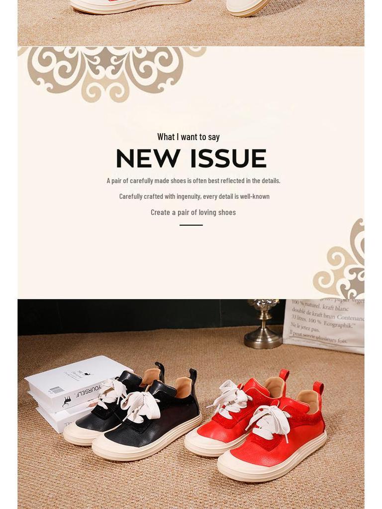 2025 Autumn Women's Genuine Leather Casual Sneakers - Comfortable, Soft Sole, Versatile, Flat Sports Style.