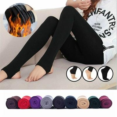 Fashion Fluff Lined Winter Thermal Thick Pantyhos Warm Tights Stretch Pants Slim Leggings