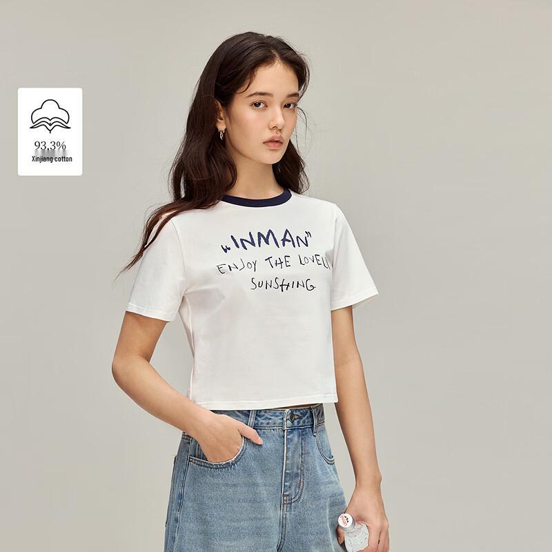 INMAN Colorblock Round Neck Printed Short Sleeve T-Shirt XL