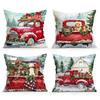 Christmas Vintage Truck Pillowcase Printed Polyester 40/45/50Cm Throw Pillowcover Decorative Sofa Cushion Pillowslip Home Decor