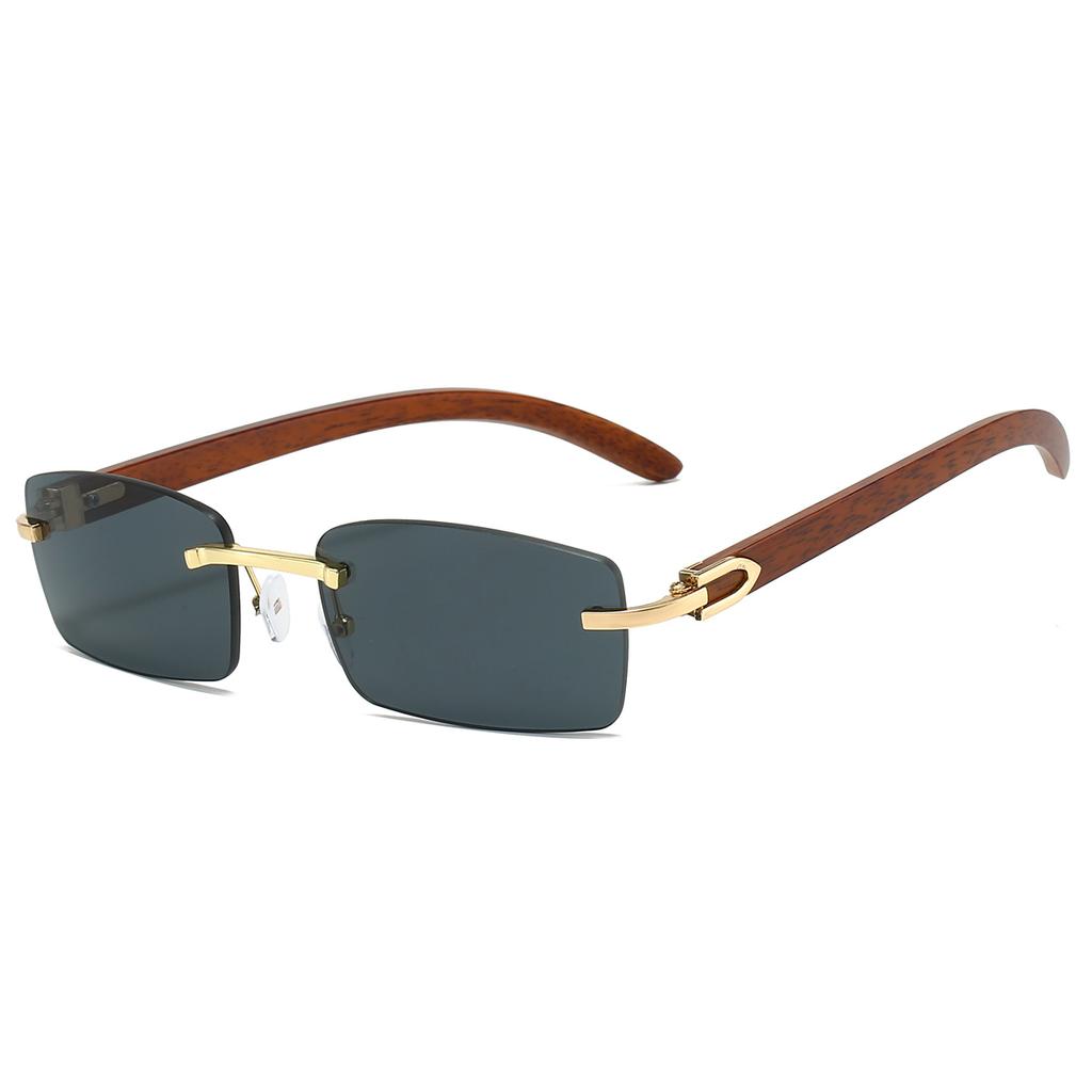 Rimless Rectangle Sunglasses Men Classic Vintage Gradient Shades Women Trendy Fashion Luxury Brand Designer Sun Glasses