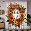 2 Stück HD Erntedank Sonnenblumen Rattan Girlande Vorhang Grün Gelb Krawatte Digital bedruckter Vorhang Heimdekoration Stil Dekorieren