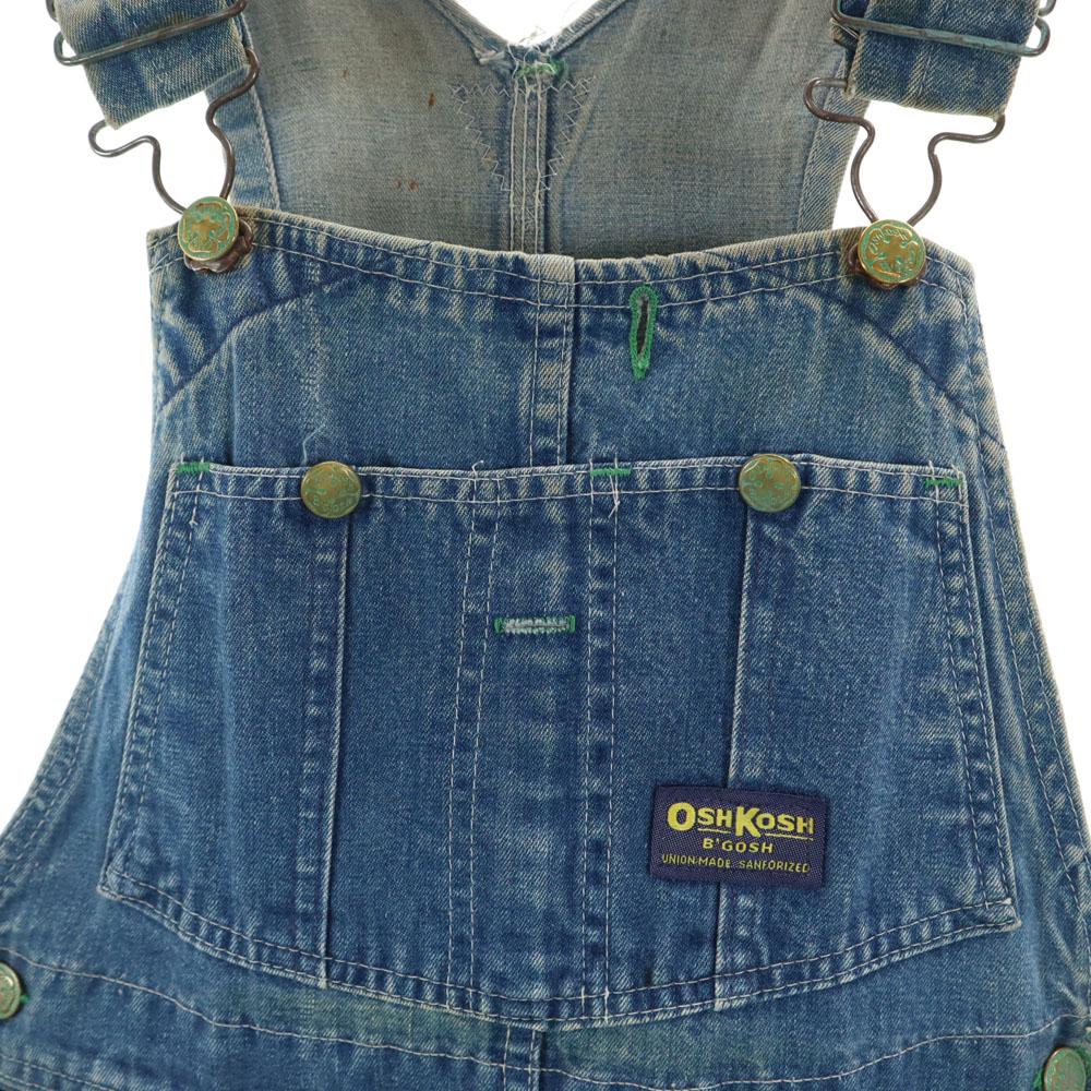 OSHKOSH 50s 60s Vintage Triangle Tag Denim Overall Blue Union Ticket Women Used