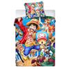3D 3D One Piece Anime Bettbezug Set Comforte Bedruckte Cartoon Twin Größe Bettwäschesets Weihnachtsgeschenke 3-teiliges Set Heimdeko