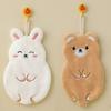 2Pcs Cartoon Hand Towel Handkerchief Kitchen Rag Coral Water Absorption Quick Drying Household Hanging Towel Children Thickened