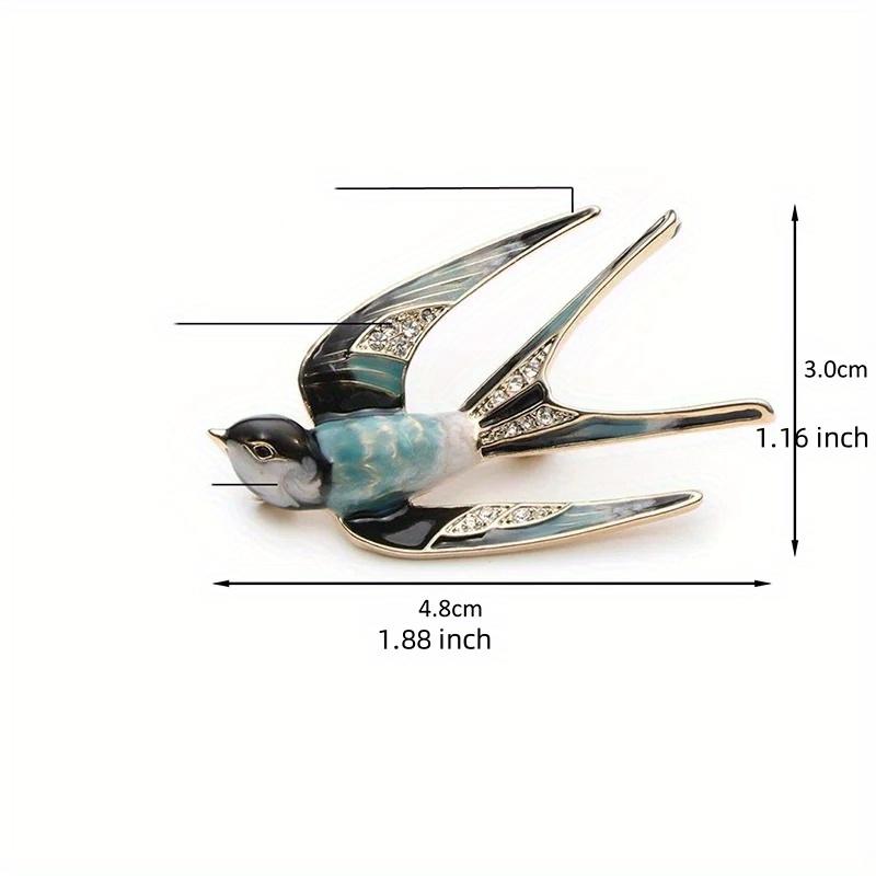 Klassieke broche met zwaluw van geëmailleerd metaal, geschikt voor sjaals, als kerstcadeau, voor banketten en bruiloften.