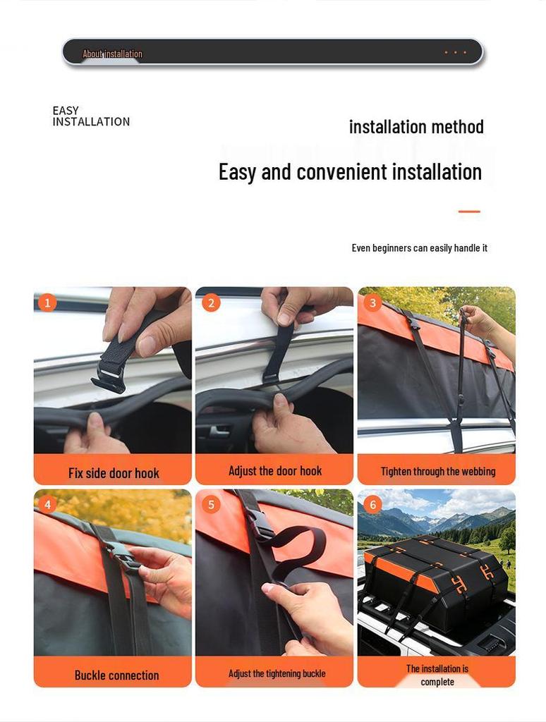 2026 Universal Car Roof Bag - Model B, Thickened for Sedans, SUVs, Off-Road; Ideal for Self-Driving Storage & Travel