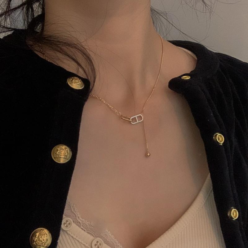 18K Gold Plated Pig Nose Necklace Women Simple Korean Style Ins Cold Fashion Clavicle Chain