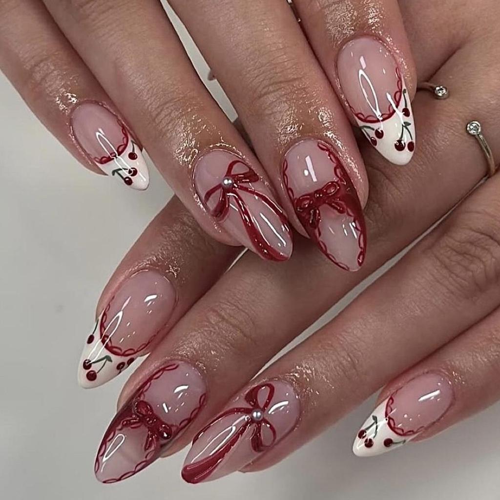 High-End French Almond Press-On Nails - Medium-Long, Stylish & Elegant
