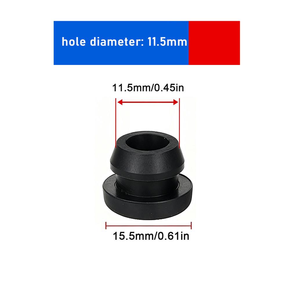 5 Stück 2,5-15mm Schwarz Konisch Aufschnappbar Silikonkautschuk T-Typ Stopfen Blindkappen Rohreinsätze Stopfen Beweis Hohe Temperatur