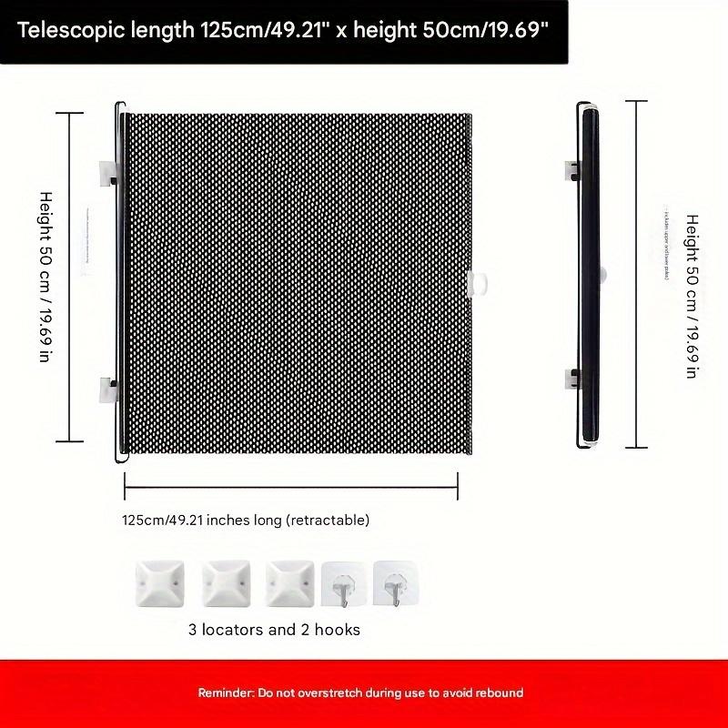 Poartă de Siguranță Ajustabilă Fără Treaptă pentru Animale de Companie, Barieră Extensibilă pentru Interior/Exterior pentru Câini și Pisici cu Plasă PVC, Menține Animalele de Companie în Siguranță pe Scări, Poartă pentru Câini