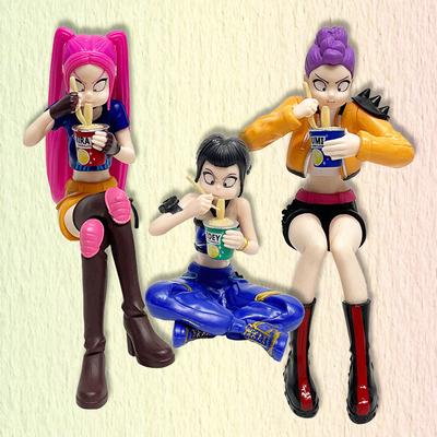 New Anime K-pop Action Figure Model Toy Rumi Mira Zoey Eat Instant Noodles Ornament Collection Figures Model Toy For Kid Gift