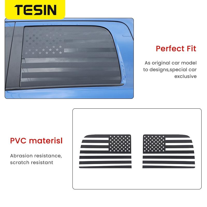 TESIN Autocolante pentru mașină Dodge RAM 1500 Autocoltant pentru geamul din spate a mașinii SUA, steagul SUA, pentru Dodge RAM 2010-2017, 2 buc.