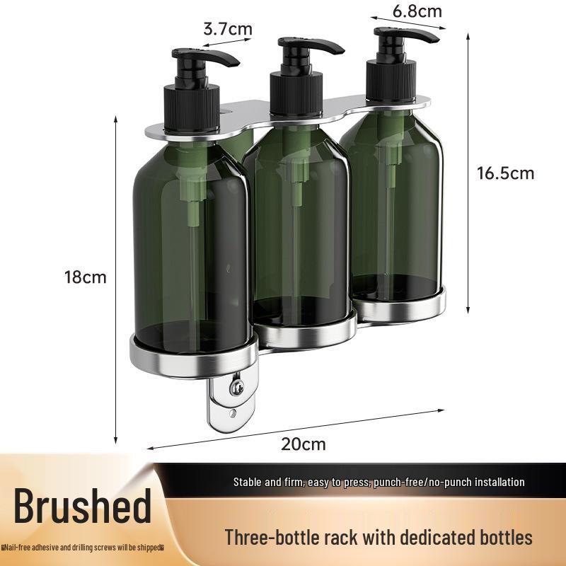 Punch-Free 304 Stainless Steel Wall-Mounted Soap & Sanitizer Dispenser