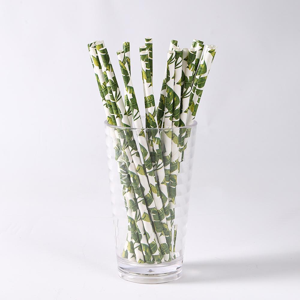 Biodegradable Flamingo Print Disposable Paper Straws - Individually Packaged for Milk Tea