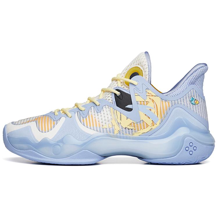 New Anta Shock Wave 4 Gourmet Limited Snail Paste Durable Breathable Low Top Basketball Shoes Men's Blue Yellow 112231106-12