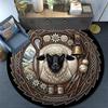 Sheep Craftsmanship Emblem Round Area Rug Under Office Chairs Bedroom Living Room Home Decor