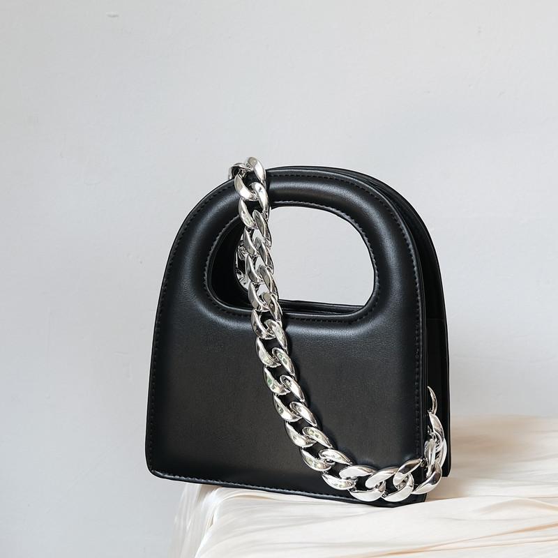 Lanț de accesorii pentru geantă de mână pentru femeie, de înlocuire detașabilă, curea din acril argintiu rece, lanț de rășină solidă pentru umăr pentru femei