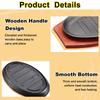 Bbq Grilled Plate Round Gousehold Baking Raosting Pan Wooden Tray Kitchen Pan Korean Cast Iron Barbecue Pot Fried Striped Steak