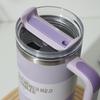 Wasserflasche, 40 oz, Becher, Edelstahlbecher, isolierte Wasserflasche mit Griff, Deckel, Strohhalm, Vakuum-Reisebecher mit großer Kapazität, Kaffeebecher fürs Outdoor-Auto