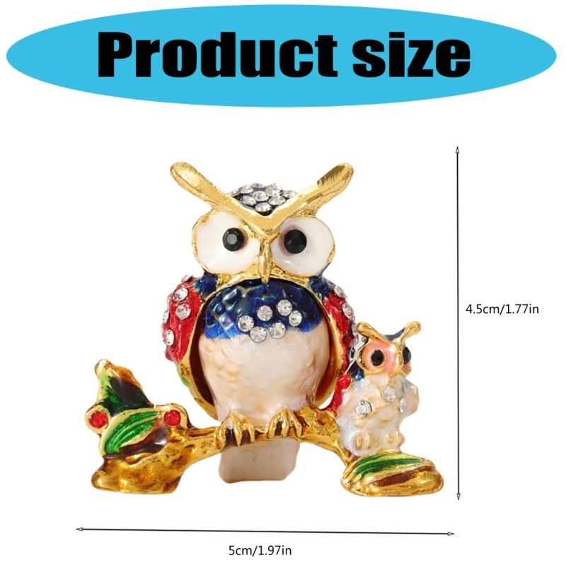 Stylish Owl Shaped Jewelry Organizers Compact Decorative Storage Box For Earrings Necklaces Rings