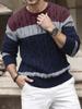 Maglione da Uomo a Maglia Girocollo Color Block Vestibilità Ampia - Pullover Multicolor 6002