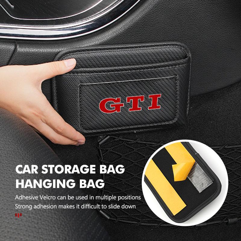 UNYDV1 For Volkswagen VW Leather Car Storage Pocket Phone Holder Seat Side Sundries Bag Beetle CC B5 B6 B7 EOS GTI MK2 MK4 MK5 MK6